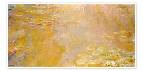 Water-Lily Pond IV Claude Monet Plakat 40 X 20 Cm Billedramme 3 Water-Lily Pond IV Claude Monet Plakat 40 X 20 Cm Billedramme