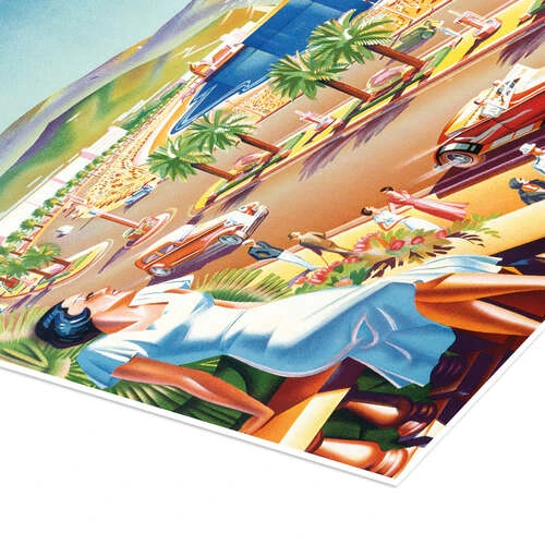 Nice, Ca. 1930 Eff D'Hey Plakat 20 X 30 Cm Billedramme 5 Nice, Ca. 1930 Eff D'Hey Plakat 20 X 30 Cm Billedramme - Billede 3