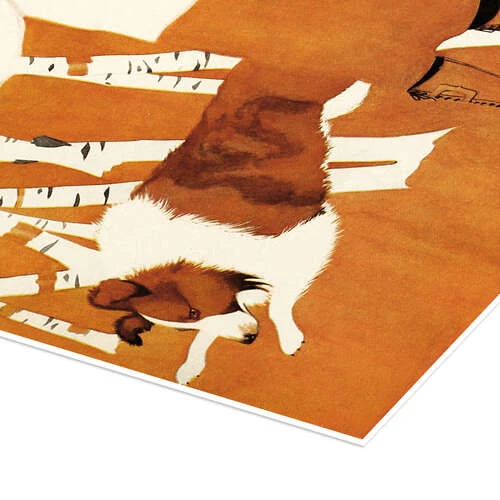 Walking The Dog In The Birch Forest Clarence Coles Phillips Plakat 30 X 40 Cm Billedramme 5 Walking The Dog In The Birch Forest Clarence Coles Phillips Plakat 30 X 40 Cm Billedramme - Billede 3