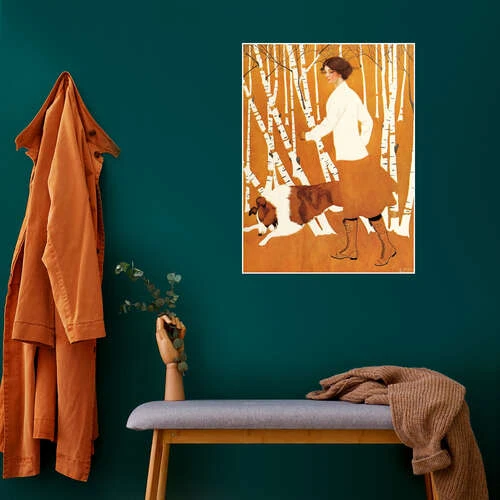 Walking The Dog In The Birch Forest Clarence Coles Phillips Plakat 30 X 40 Cm Billedramme 6 Walking The Dog In The Birch Forest Clarence Coles Phillips Plakat 30 X 40 Cm Billedramme - Billede 4