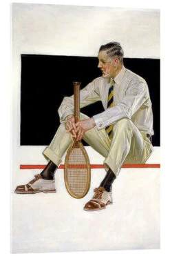 Tennis Spiller Joseph Christian Leyendecker Akrylbillede 20 X 30 Cm Billedramme