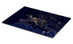 Europa Om Natten NASA Galleritryk 30 X 20 Cm Billedramme -POSTERLOUNGE Salg 551526 gallery print pds l