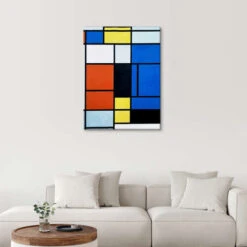 Tableau No. 1 Piet Mondrian Lærredsbillede 20 X 30 Cm Billedramme -POSTERLOUNGE Salg 559366 canvas room colourful l