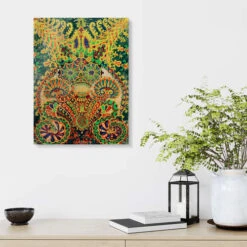 Cat Animal Head Pattern Louis Wain Akrylbillede 20 X 30 Cm Billedramme -POSTERLOUNGE Salg 560084 acrylic glass room green l