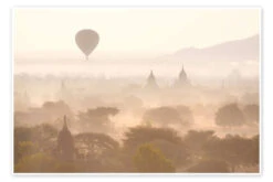 Balloon Above The Bagan Temples Lee Frost Plakat 30 X 20 Cm Billedramme