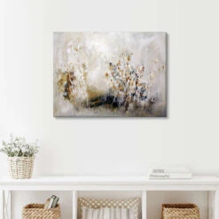 Flower Meadow On Grey Christin Lamade Lærredsbillede 30 X 20 Cm Billedramme -POSTERLOUNGE Salg 582639 canvas room landscapes l