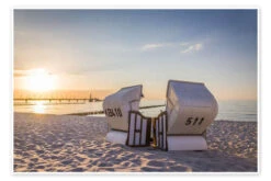 Strandkurve Ved Østersøen Christian Müringer Plakat 30 X 20 Cm Billedramme