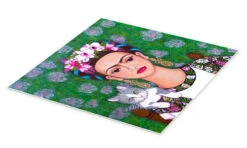 Frida Kahlo Katteelskeren (detalje) Madalena Lobao-Tello Plakat 30 X 30 Cm Billedramme -POSTERLOUNGE Salg 607533 poster pds l