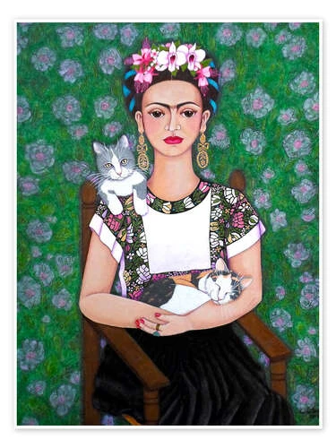 Frida Kahlo Katteelskeren Madalena Lobao-Tello Plakat 30 X 40 Cm Billedramme 3 Frida Kahlo Katteelskeren Madalena Lobao-Tello Plakat 30 X 40 Cm Billedramme