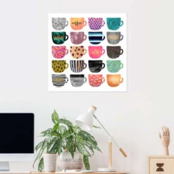 Pretty Coffee Cups Elisabeth Fredriksson Plakat 30 X 30 Cm Billedramme -POSTERLOUNGE Salg 609278 poster room office l