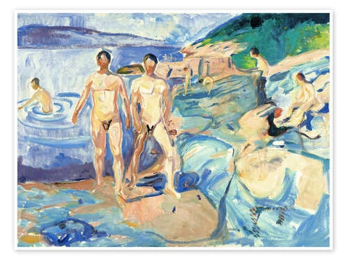 Bathing Men Edvard Munch Plakat 40 X 30 Cm Billedramme 3 Bathing Men Edvard Munch Plakat 40 X 30 Cm Billedramme