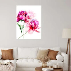Smukke Pæoner I Akvarel Plakat 30 X 40 Cm Billedramme -POSTERLOUNGE Salg 611824 poster room portrait format l