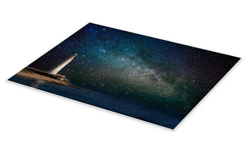 Lighthouse In Starlight Plakat 40 X 30 Cm Billedramme 4 Lighthouse In Starlight Plakat 40 X 30 Cm Billedramme - Billede 2