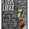 Cuba Libre Opskrift (engelsk) Lily & Val Plakat 30 X 40 Cm Billedramme