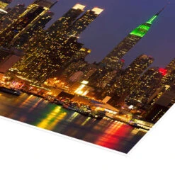 Illumineret New York Skyline Om Natten Plakat 60 X 20 Cm Billedramme -POSTERLOUNGE Salg 617237 poster empCorner l
