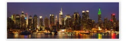 Illumineret New York Skyline Om Natten Plakat 60 X 20 Cm Billedramme