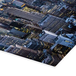 New York - Empire State Building Og Skyskrabere I Skumring Plakat 30 X 30 Cm Billedramme -POSTERLOUNGE Salg 617302 poster empCorner l