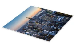 New York - Empire State Building Og Skyskrabere I Skumring Plakat 30 X 30 Cm Billedramme -POSTERLOUNGE Salg 617302 poster pds l