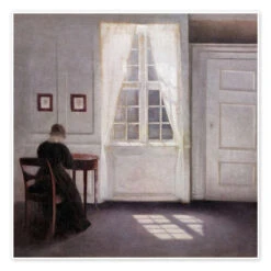 Stue I Strandgade Med Solskin På Gulvet Vilhelm Hammershøi Plakat 30 X 30 Cm Billedramme