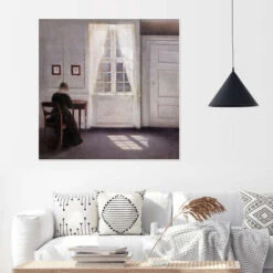 Stue I Strandgade Med Solskin På Gulvet Vilhelm Hammershøi Plakat 30 X 30 Cm Billedramme -POSTERLOUNGE Salg 617671 poster room living room l