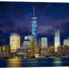 Manhattan Skyline At Night Akrylbillede 30 X 20 Cm Billedramme