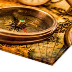 Antique Compass Akrylbillede 30 X 20 Cm Billedramme -POSTERLOUNGE Salg 621611 acrylic glass empCorner l