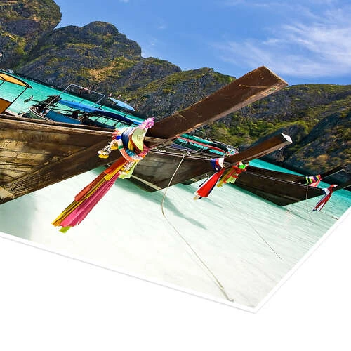 Long-tail Båd Ved Maya Bay På øen Phi Phi Plakat 30 X 20 Cm Billedramme 5 Long-tail Båd Ved Maya Bay På øen Phi Phi Plakat 30 X 20 Cm Billedramme - Billede 3