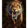 Full On View Of A Saber-toothed Tiger Jerry LoFaro Galleritryk 20 X 30 Cm Billedramme -POSTERLOUNGE Salg 626375 gallery print l