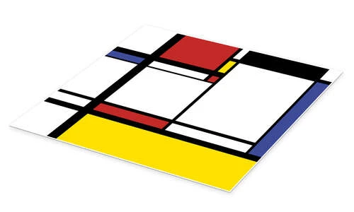 Mondrian Stil Plakat 30 X 30 Cm Billedramme 4 Mondrian Stil Plakat 30 X 30 Cm Billedramme - Billede 2