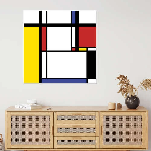 Mondrian Stil Plakat 30 X 30 Cm Billedramme 6 Mondrian Stil Plakat 30 X 30 Cm Billedramme - Billede 4