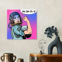 Woman Astronaut Akrylbillede 30 X 30 Cm Billedramme -POSTERLOUNGE Salg 640343 acrylic glass room illustrations l