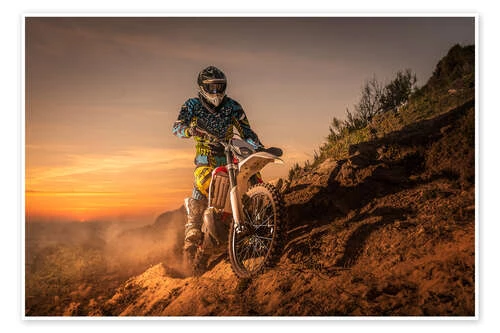 Enduro Biker På Bjerget Plakat 30 X 20 Cm Billedramme 3 Enduro Biker På Bjerget Plakat 30 X 20 Cm Billedramme