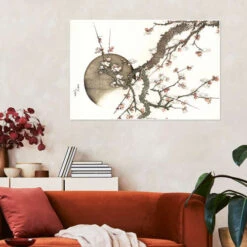 Plum Blossoms And Moon Katsushika Hokusai Plakat 30 X 20 Cm Billedramme -POSTERLOUNGE Salg 642831 poster room landscape format l