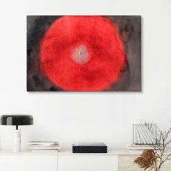 Ved Betragtning Af Blomster Og Træer, Birken Hilma Af Klint Lærredsbillede 30 X 20 Cm Billedramme -POSTERLOUNGE Salg 651348 canvas room red l