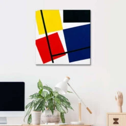 Simultaneous Counter-Composition, 1930 Theo Van Doesburg Lærredsbillede 30 X 30 Cm Billedramme -POSTERLOUNGE Salg 655866 canvas room office l