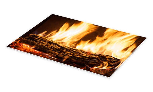Flammer I Pejsen Plakat 30 X 20 Cm Billedramme 4 Flammer I Pejsen Plakat 30 X 20 Cm Billedramme - Billede 2