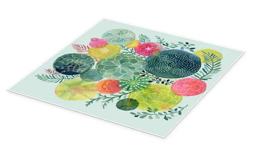 Kaktus Cirkler Janet Broxon Plakat 30 X 30 Cm Billedramme 4 Kaktus Cirkler Janet Broxon Plakat 30 X 30 Cm Billedramme - Billede 2