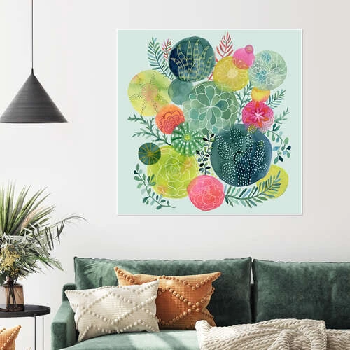 Kaktus Cirkler Janet Broxon Plakat 30 X 30 Cm Billedramme 6 Kaktus Cirkler Janet Broxon Plakat 30 X 30 Cm Billedramme - Billede 4