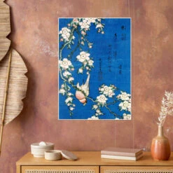 Bullfinch And Weeping Cherry Blossoms Katsushika Hokusai Plakat 30 X 40 Cm Billedramme -POSTERLOUNGE Salg 665086 poster room portrait format l