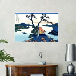 Lake Suwa In Shinano Province Katsushika Hokusai Plakat 30 X 20 Cm Billedramme -POSTERLOUNGE Salg 665177 poster room blue l