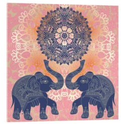 Elefanter Og Kærlighed Akrylbillede 30 X 30 Cm Billedramme