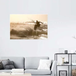 Kitesurfer Jumping On A Beautiful Background Plakat 30 X 20 Cm Billedramme -POSTERLOUNGE Salg 668014 poster room photography l