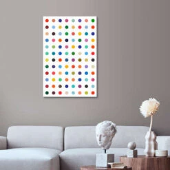 Damien Tribute - Colourful Polkadots THE USUAL DESIGNERS Lærredsbillede 20 X 30 Cm Billedramme -POSTERLOUNGE Salg 672578 canvas room white l
