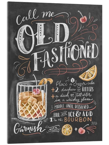 Old Fashioned Cocktail Opskrift (engelsk) Lily & Val Akrylbillede 20 X 30 Cm Billedramme 3 Old Fashioned Cocktail Opskrift (engelsk) Lily & Val Akrylbillede 20 X 30 Cm Billedramme