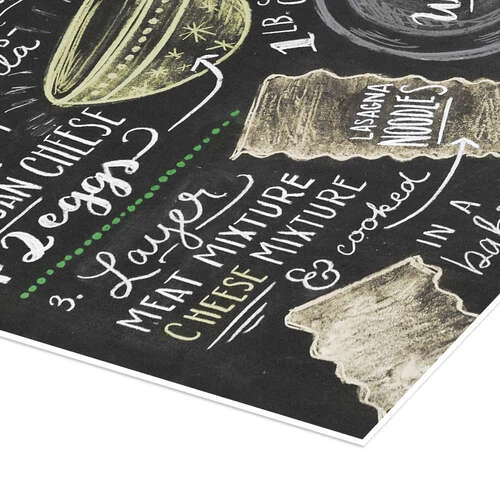 Classic Lasagna Opskrift (engelsk) Lily & Val Plakat 30 X 30 Cm Billedramme 5 Classic Lasagna Opskrift (engelsk) Lily & Val Plakat 30 X 30 Cm Billedramme - Billede 3