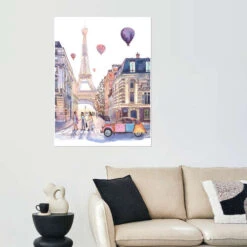 Eiffeltårnet Og Citroën 2CV I Paris Anastasia Mamoshina Plakat 30 X 40 Cm Billedramme -POSTERLOUNGE Salg 678600 poster room architecture l