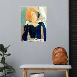 Inge II, In Dark Blue With Cigarette Oskar Moll Plakat 30 X 40 Cm Billedramme -POSTERLOUNGE Salg 679794 poster room fashion l