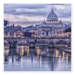 Rome At Dusk Plakat 30 X 30 Cm Billedramme