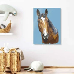 Horse On Blue Kidz Collection Akrylbillede 20 X 30 Cm Billedramme -POSTERLOUNGE Salg 685419 acrylic glass room pictures for kids l