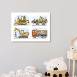 Hugos Byggeplads Hugos Illustrations Galleritryk 30 X 20 Cm Billedramme -POSTERLOUNGE Salg 688919 gallery print room boys room l
